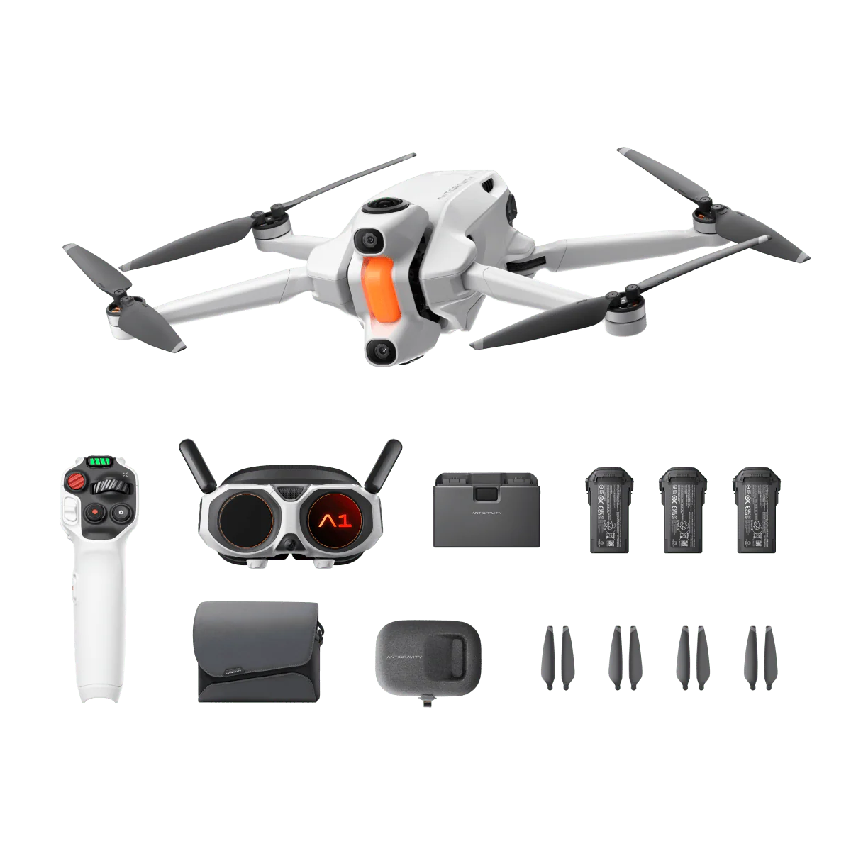 pic of Antigravity A1 8K 360 Drone and accessories