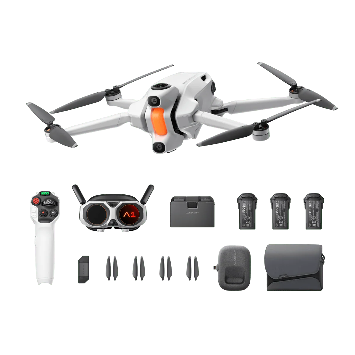 pic of Antigravity A1 8K 360 Drone and accessories